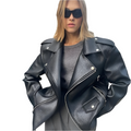 R&B | Moderne Damen Kurze Vegan-Leder-Look Jacke