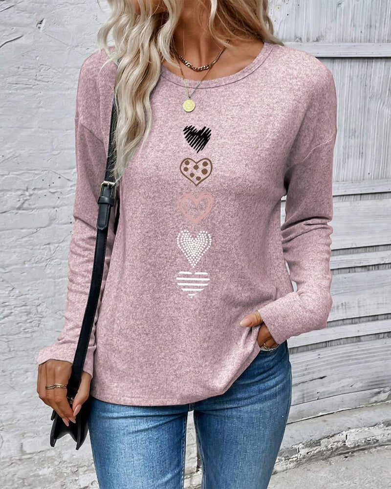 R&B | Langarm Rundhals LiR&Besherz Print