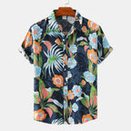 R&B | Floral kurzärmeliges Blumenhemd Männer
