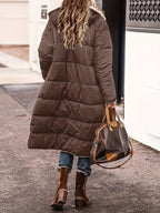 R&B | Lange Elegante Gesteppte Damen Winterjacke Mit Futter Aus Fleece
