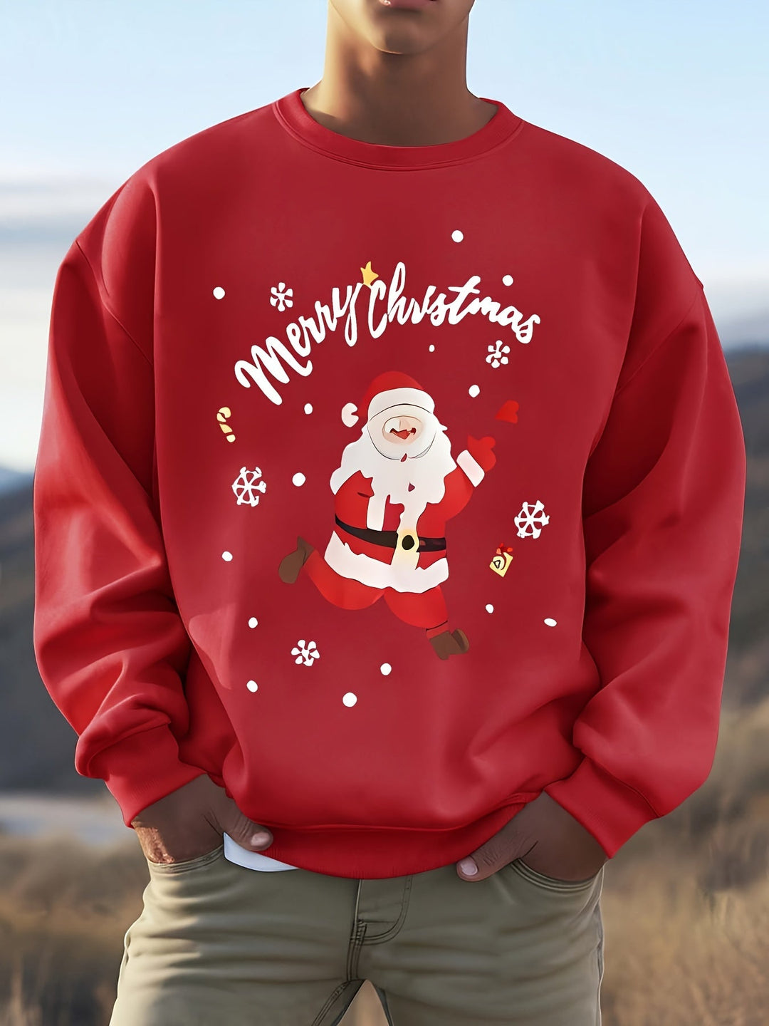 R&B | Sweatshirt mit Weihnachtsmotiv Baumwolle Frohe Weihnachten Design