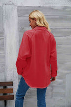 R&B | Raw Hem Kragen Denimjacke