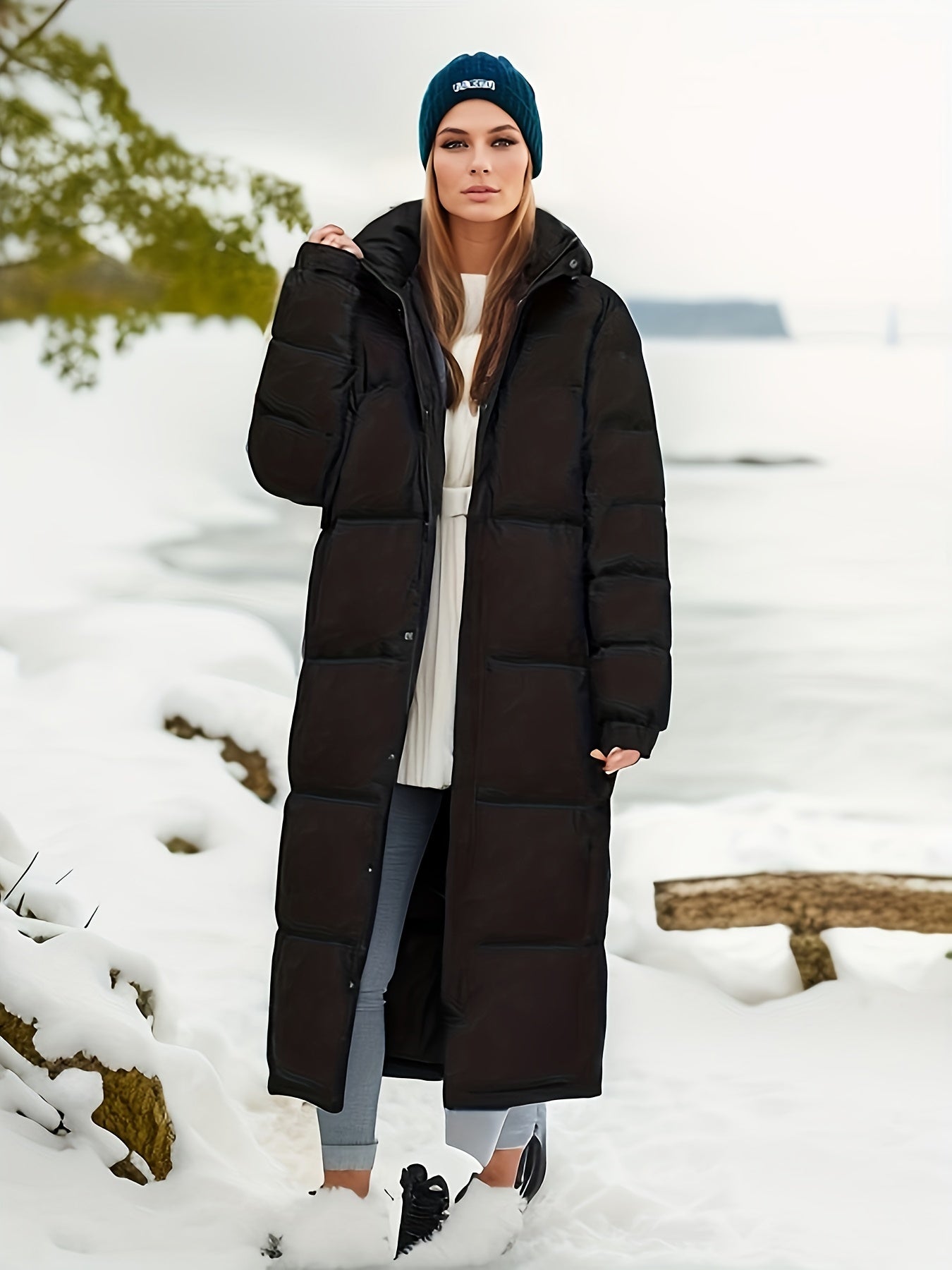 R&B | Damen Langer Winter Daunenmantel