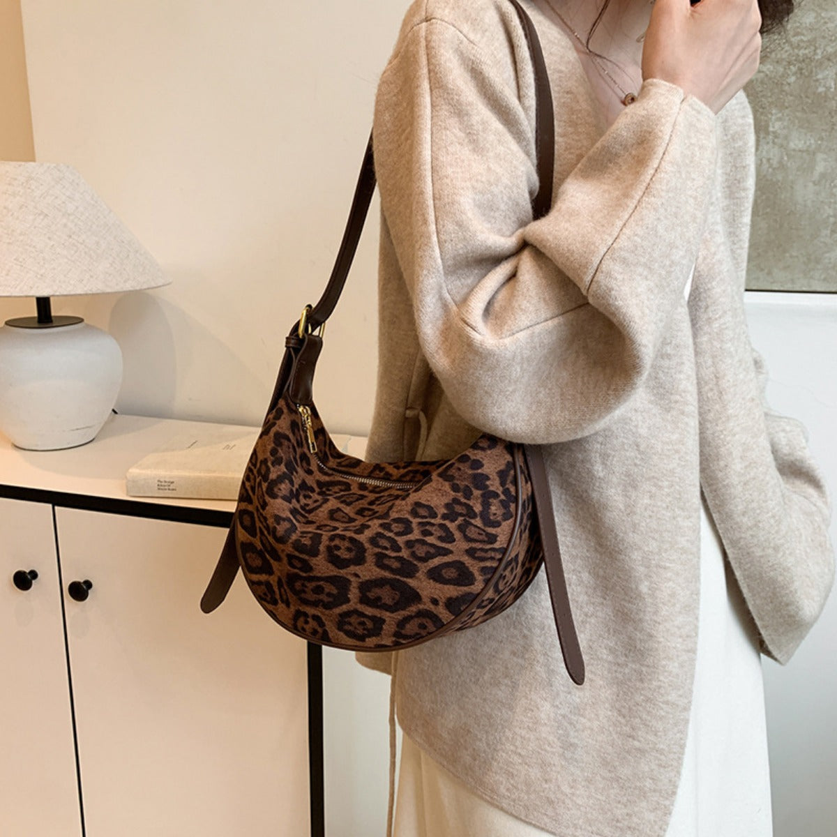 R&B | Vintage Umhängetasche mit Leopardenmuster