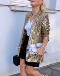 Goldene Glitzerjacke mit Glitzer