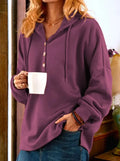 R&B | Pullover mit Kapuze und Knöpfen