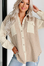 R&B | Hundezahn Muster Hemdjacke Baumwollmischung Trendy und Komfortabel
