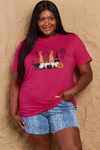 R&B | Simply Love Große Halloween-Themen Grafik Baumwoll-T-Shirt