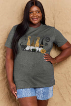 R&B | Simply Love Große Halloween-Themen Grafik Baumwoll-T-Shirt