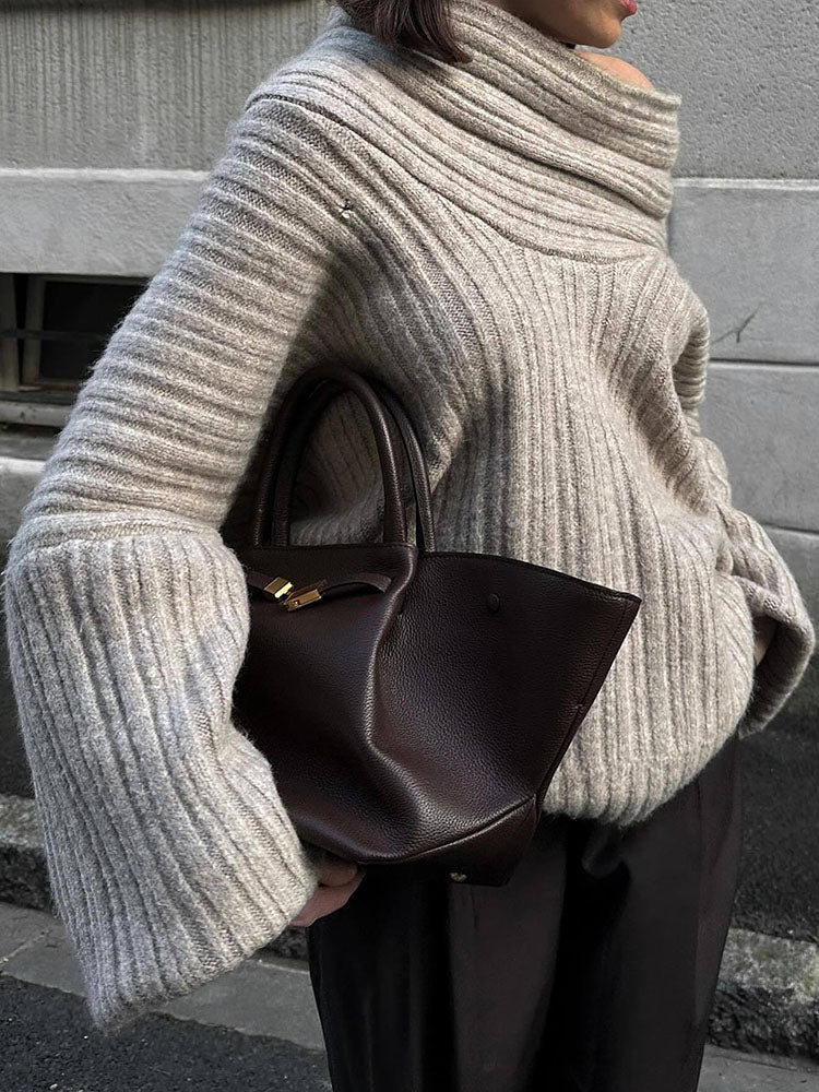 R&B | Rippstrickpullover Weiche Wolle Elegant und Warm