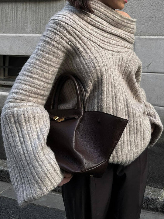 R&B | Rippstrickpullover Weiche Wolle Elegant und Warm