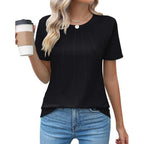 R&B | Plissee-T-Shirt mit Rundhalsausschnitt