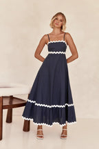 R&B | Einfarbiges Spitzen-Hosenträger-Röhrentop-Kleid