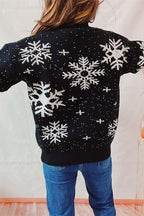 R&B | Weihnachtsmuster Gestrickter Rundhalsausschnitt Langarmpullover