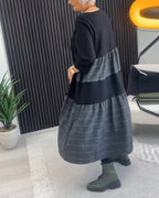 R&B | Kleid mit Kariertem Patchwork und Tasche