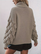 R&B | Strickpullover mit Hohem Kragen Weich und Elegant Einzigartige Ärmel