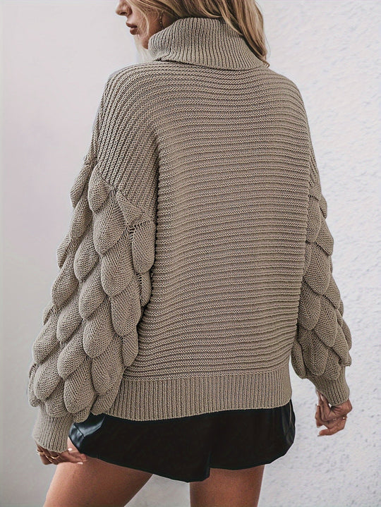 R&B | Strickpullover mit Hohem Kragen Weich und Elegant Einzigartige Ärmel