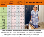 R&B | Kleid mit V-Ausschnitt und Print in Übergröße