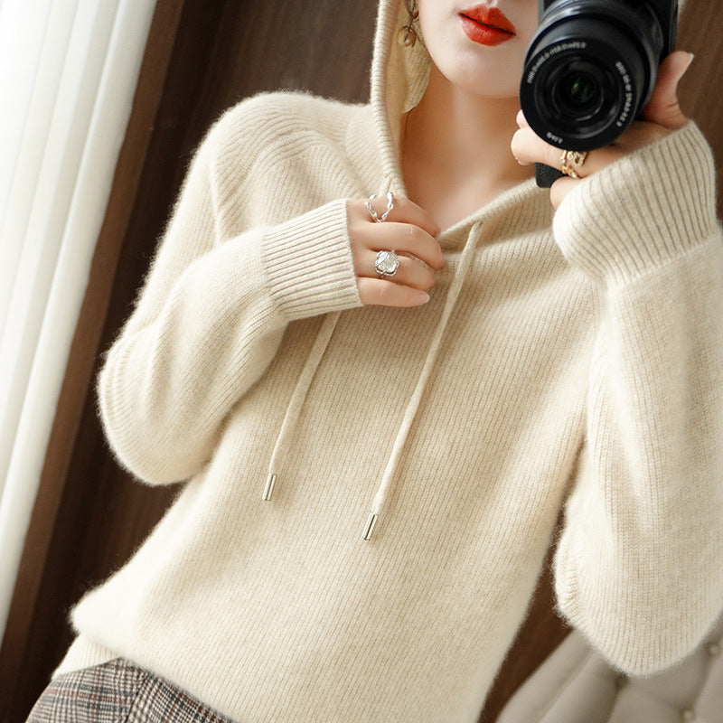 R&B | Strickpullover mit Kapuze Weicher Strick Lässige Passform