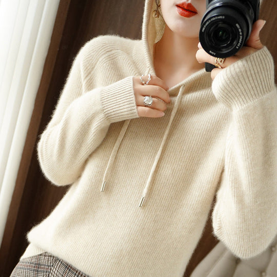 R&B | Strickpullover mit Kapuze Weicher Strick Lässige Passform