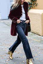 R&B | Samt Patchwork Mehrknopf Damenjacke