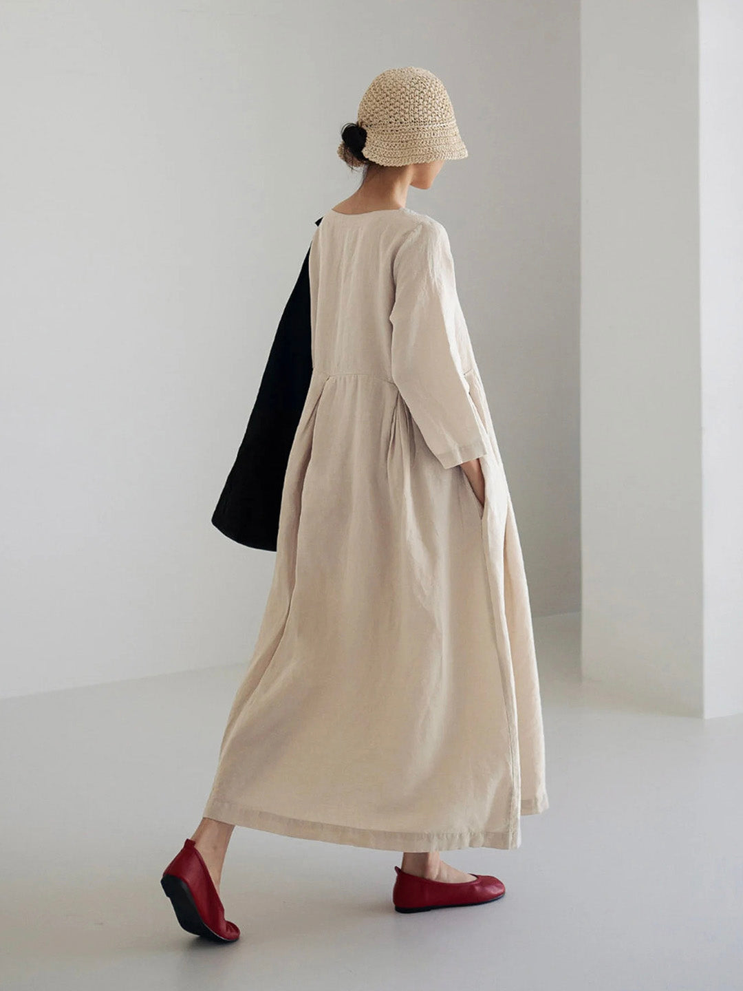 Lockeres kleid mit Seitentaschen