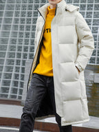R&B | Lange Pufferjacke mit Kapuze Polyester Isolierend und Stilvoll