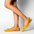 R&B | Flache Slingback Sandalen mit Schleife