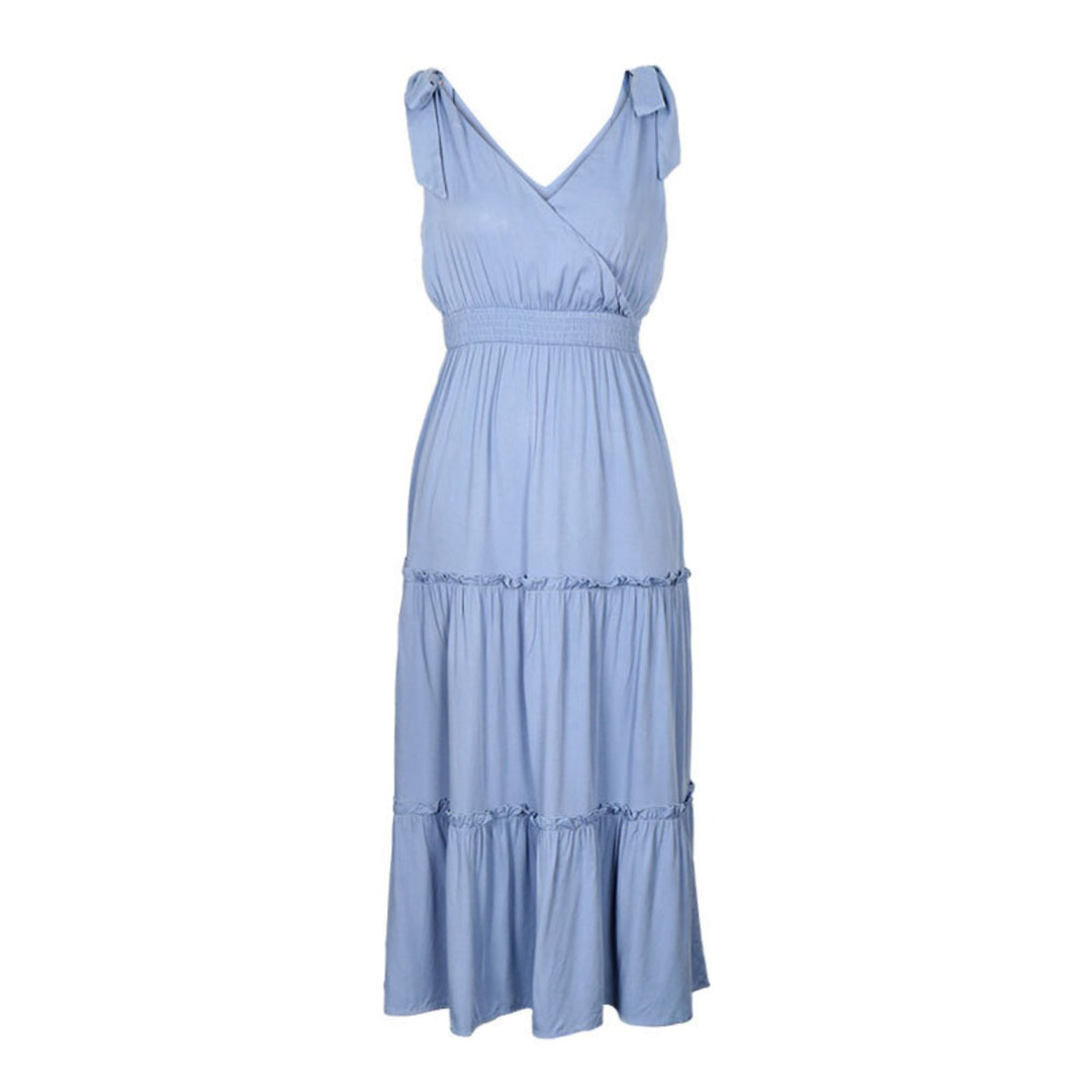 R&B | Solide Farbe Strumpfhalter Pilz Rand hohe Taille Kleid