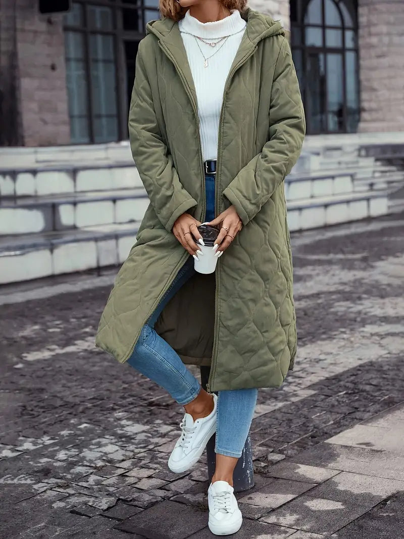 R&B | Langarm Gesteppte Daunenjacke mit Kapuze