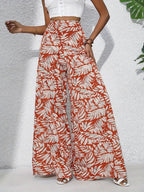 R&B | Bedruckte Freizeithose mit hoher Taille und weitem Bein