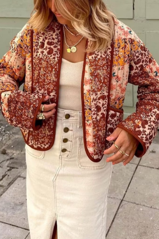 R&B | Lässige kurze Strickjacke gesteppte Baumwolljacke