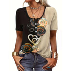 R&B | T-Shirt mit lockerem Print für Frauen