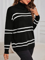 R&B | Gestreifter Rollkragenpullover