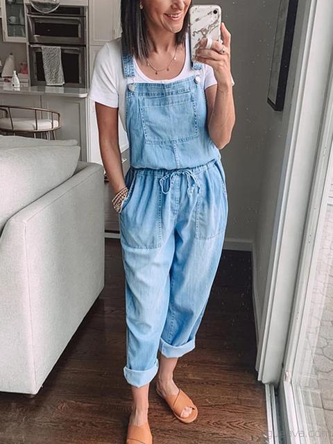 R&B | Jahrgang Schnür Denim Overall