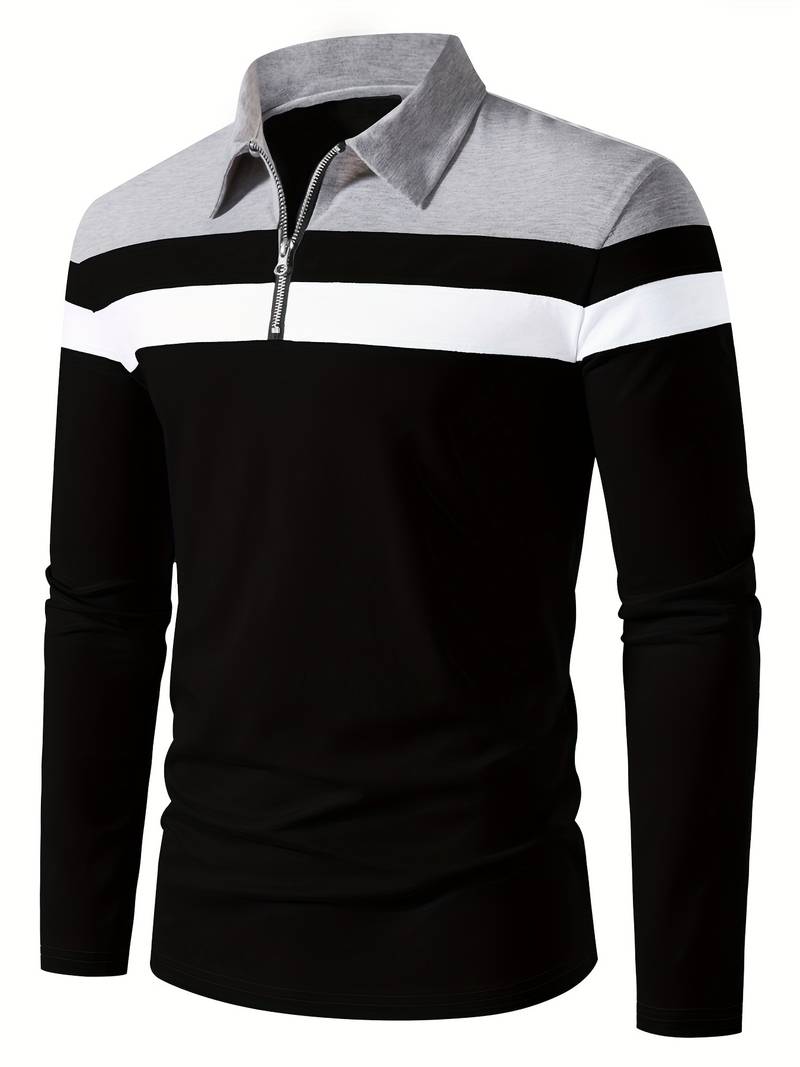 R&B | langärmliges poloshirt mit reißverschluss