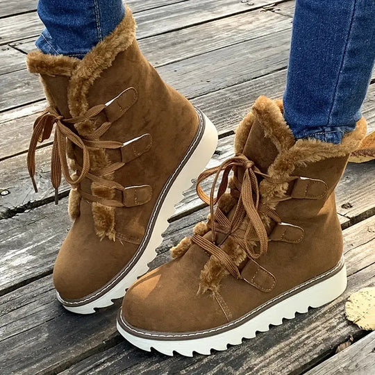 Rutschfeste Sohle mit Fell gefütterte Stiefel R&B