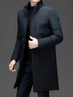 R&B | Lange Winterjacke mit Kapuze Polyester Warm und Windabweisend