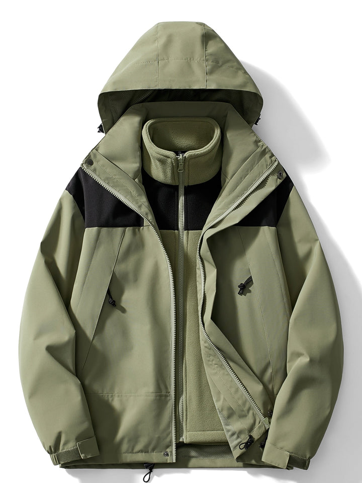 R&B | 3 in 1 Outdoor Jacke Wasserdicht Winddicht Abnehmbare Kapuze