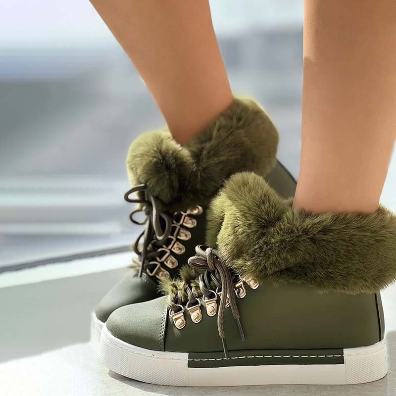 Warme Plüsch Plattform Stiefeletten R&B