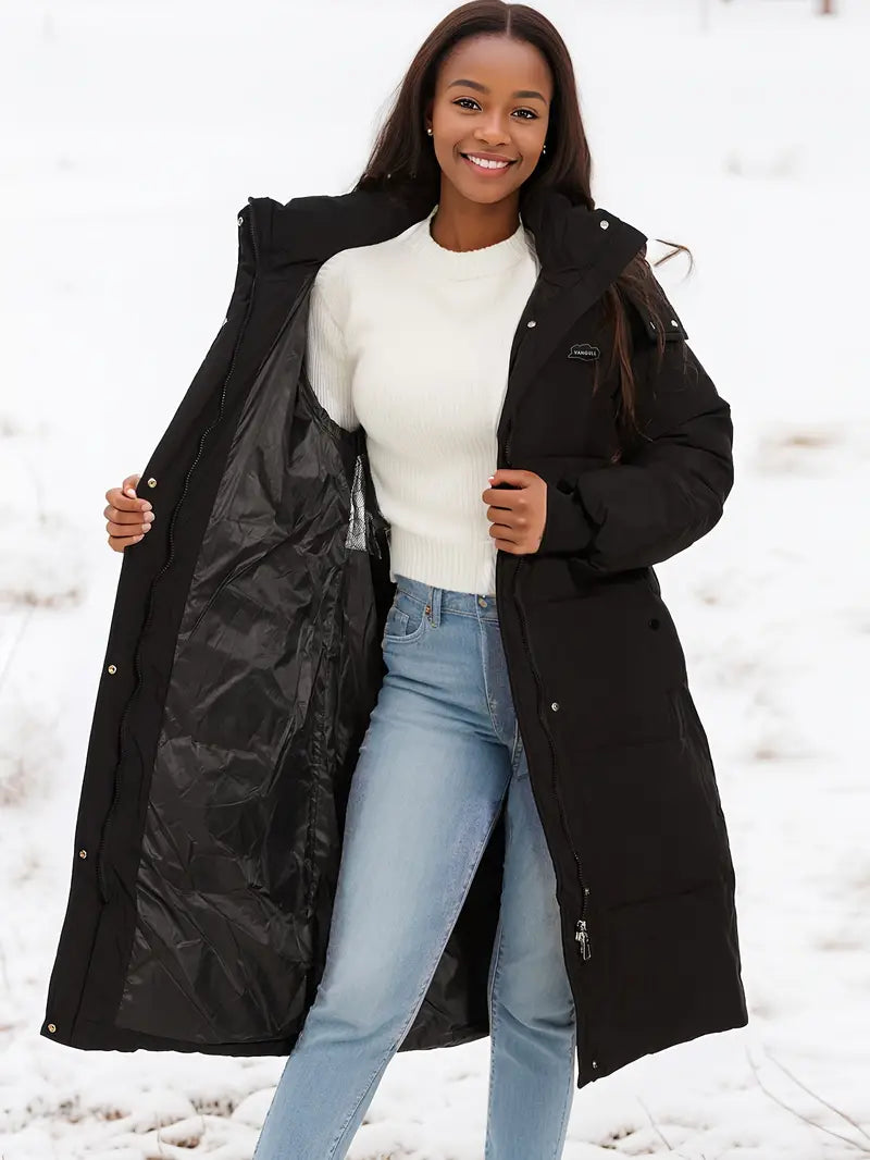 R&B | Lang mit Abnehmbarer Kapuze für Damen Ideal für Den Winter