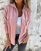 R&B | leichte Cord-Jacke mit Kapuze für Damen