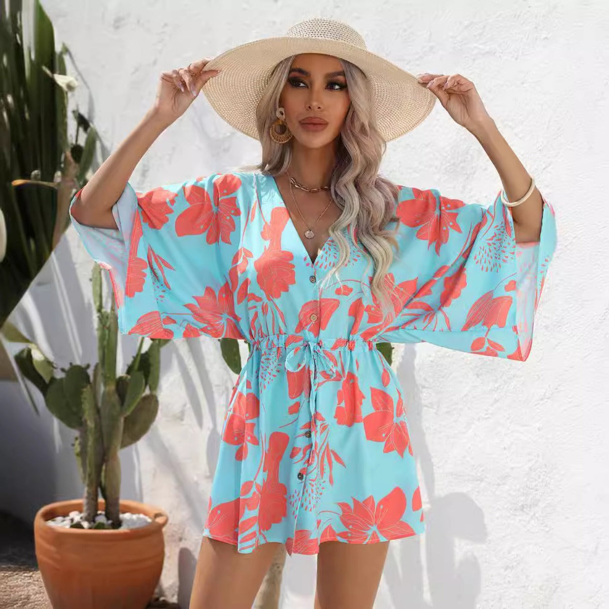 R&B | Kleid mit Blattdruck