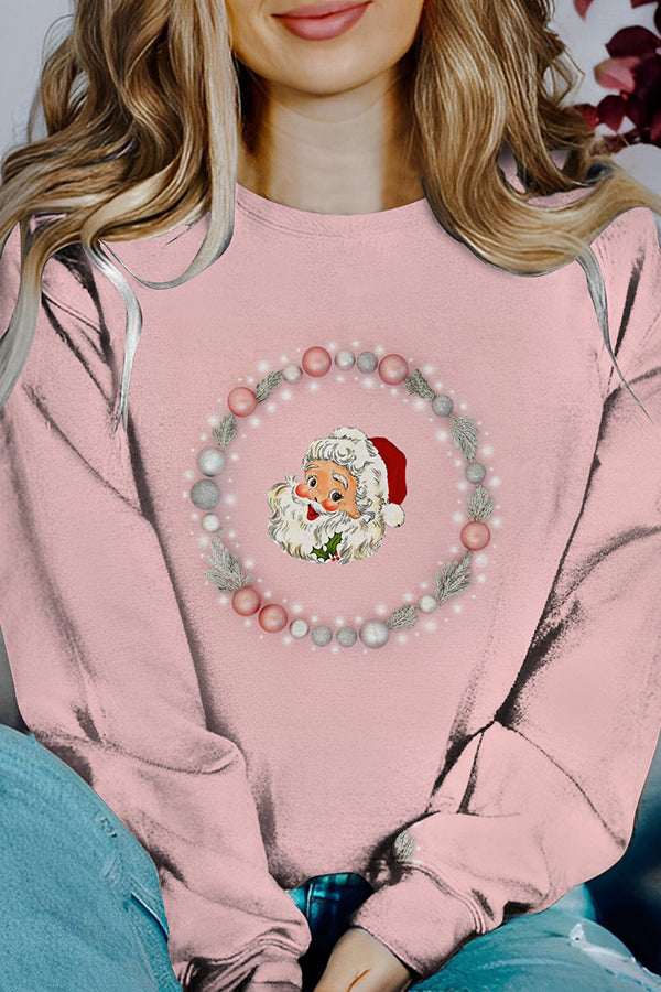 R&B | Bedruckter Weihnachtskontrastfarbe Langarm-Pullover Sweatshirt