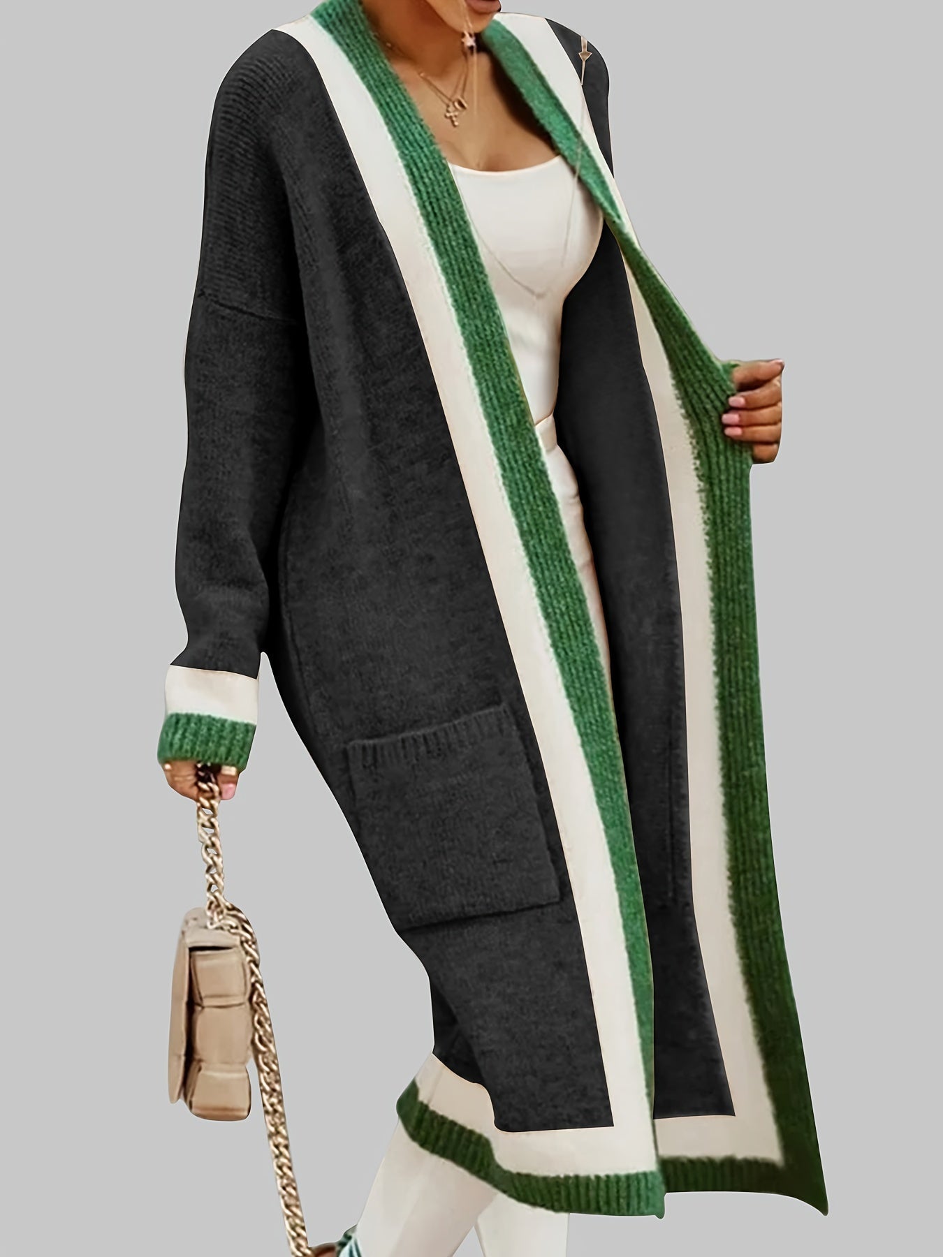 R&B | Lange Strickcardigan Vintage Inspiration mit Herbstlichen Akzenten