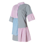 R&B | Gestreiftes Kleid mit kontrastierendem Print