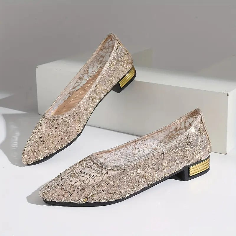 Orthopädische Ballerinas mit Spitze R&B R&B