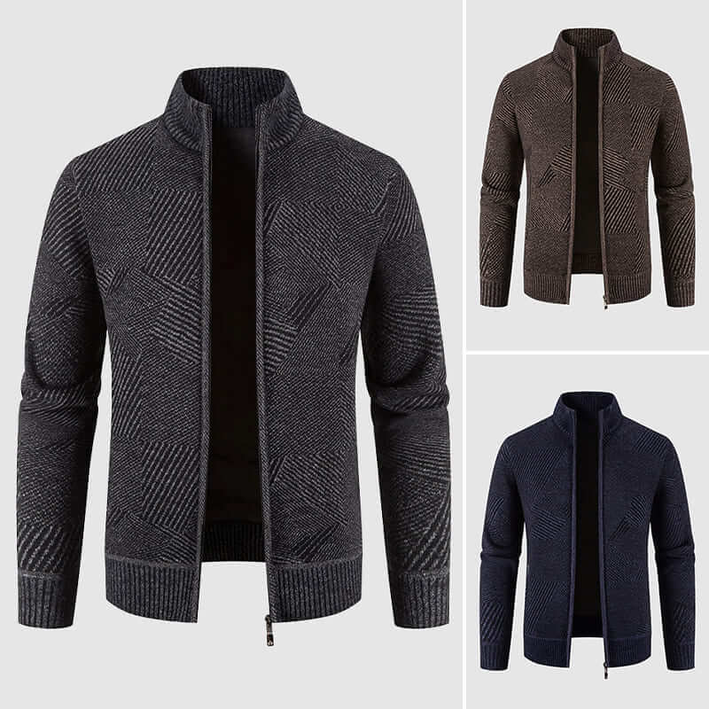 R&B | Herren geometrisches Strick-Cardigan-Jacke