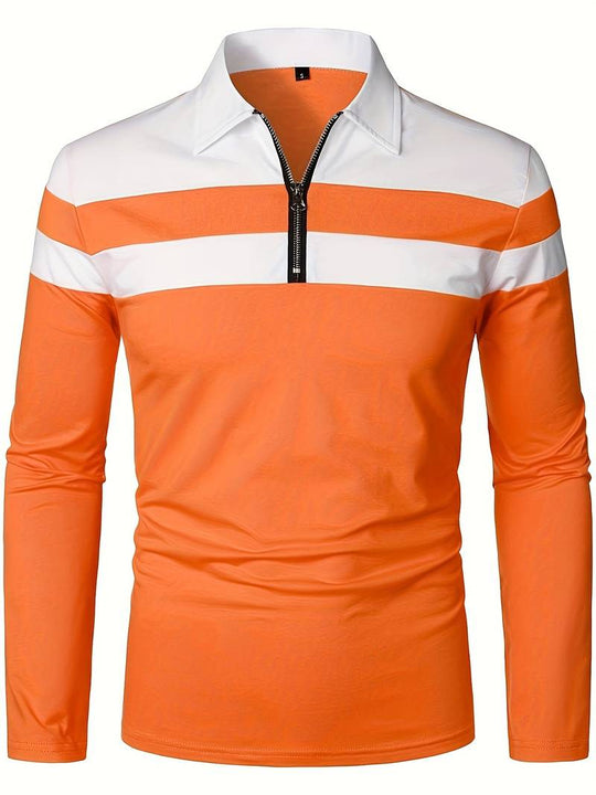 R&B – langärmliges poloshirt mit reißverschluss