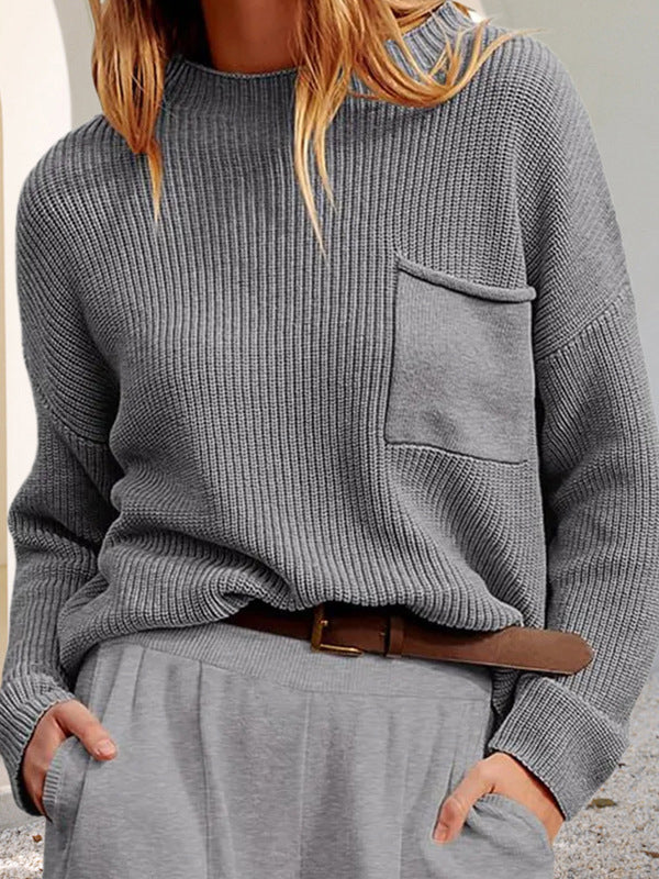 R&B | Gemütlicher, Lässiger Strickpullover mit Taschen